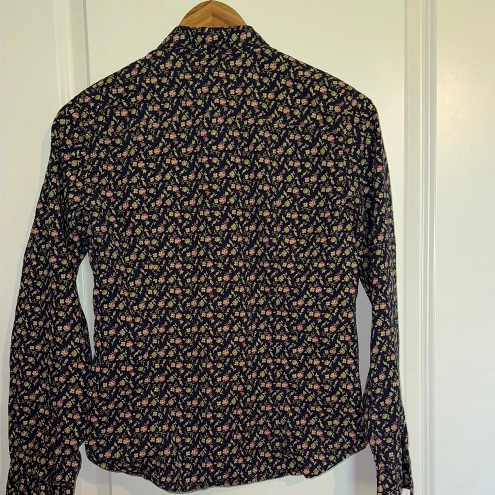 Ralph Lauren vintage denim & supply Floral Button-Up Shirt fitted L cotton - Picture 6 of 6